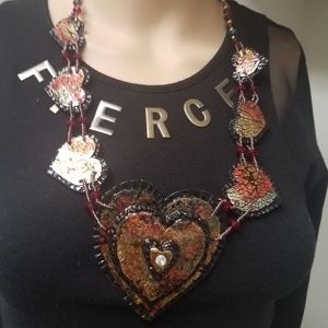 Hand made 3D heart necklace